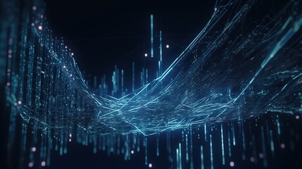 3D rendering of abstract technology concept. Digital data transfer and communication.Generative Ai
