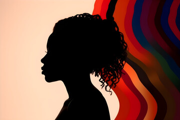 Woman silhouette symbol of freedom day celebration of the abolition of slavery. With Generative AI tehnology