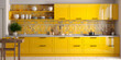 illustration modern creative yellow colorful kitchen in sicilian style Generative AI