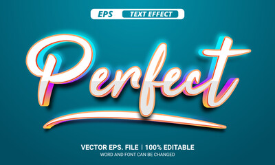 Perfect stylish editable text effect on blue background