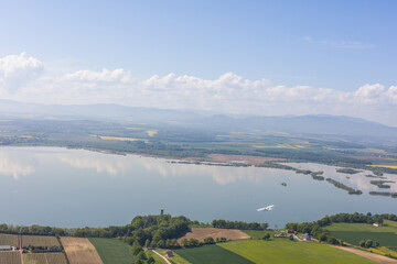 Wall Mural - aerial view of the village fields