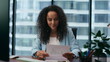 © stockbusters - Businesswoman communicating video chat close up. Woman working with computer.