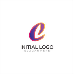 Poster - C initial logo gradient colorful design icon