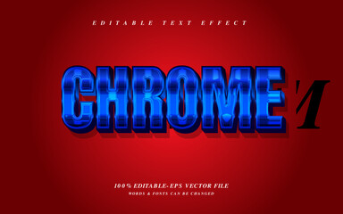 Sticker - Blue chrome editable text effect template