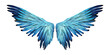 Blue wings isolated on transparent background - Generative AI