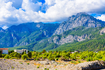 Wall Mural - View on Taurus mountains not far from the city Kemer. Antalya province, Turkey