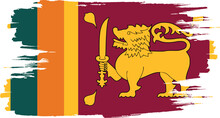 Brushstroke Flag Of SRI LANKA