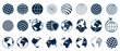 © dlyastokiv - Earth set icons, Globes with World Maps, set Earth globe hemispheres with continents - vector