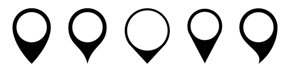 Poster - Set pin map marker pointer icon, GPS location flat symbols – stock vector