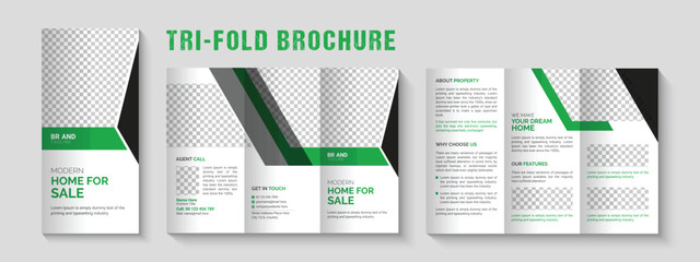 Real estate trifold brochure design template