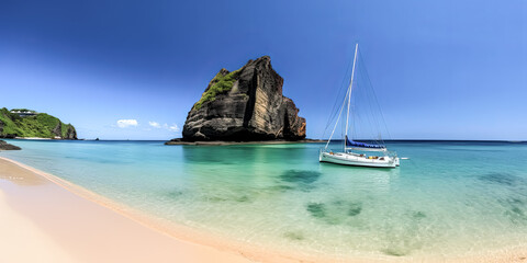 a beautiful beach in fernando de noronha, brazil, was captured in a high-definition wallpaper image 