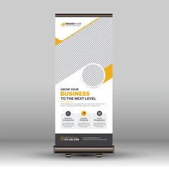 Wall Mural - Modern Professional Business Corporate Roll Up Banner, Standee Template Design for Advertising and Multipurpose Use