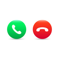 Poster - Answer and decline symbol. Call answer and decline vector icon for website design, mobile app, ui.