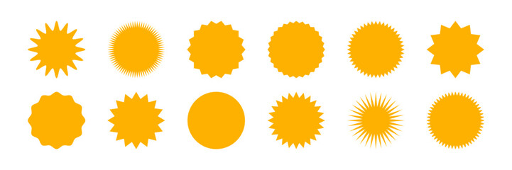Wall Mural - sun - vector icons. sun rays yellow