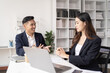 © Tj - Teamwork meeting, tablet and business people in office workplace. Collaboration, technology and workers, men and or employees with touchscreen planning sales, research or financial strategy in company