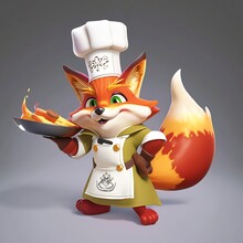 Fox Chef With A Plate