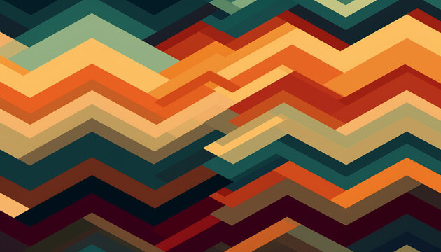Simple minimalist retro color trendy background and abstract colorful wallpaper. Artistic digital art geometric line stripe and wave, element and design material. Generative AI technology.