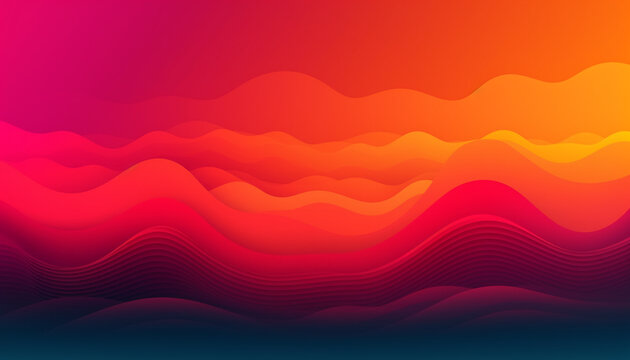 Simple minimalist retro color trendy background and abstract colorful wallpaper. Artistic digital art geometric line stripe and wave, element and design material. Generative AI technology.