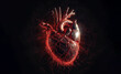 World hypertension day, Anatomy of human healthy heart on ecg medical background. Generative ai