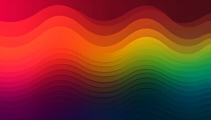 Fototapete - Simple minimalist retro color trendy background and abstract colorful wallpaper. Artistic digital art geometric line stripe and wave, element and design material. Generative AI technology.