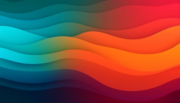 Simple minimalist retro color trendy background and abstract colorful wallpaper. Artistic digital art geometric line stripe and wave, element and design material. Generative AI technology.