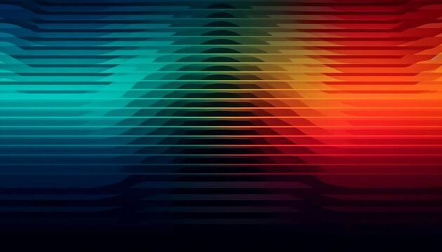 Simple minimalist retro color trendy background and abstract colorful wallpaper. Artistic digital art geometric line stripe and wave, element and design material. Generative AI technology.