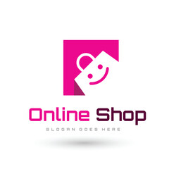 E commerce logo design vector. Online shop logo design idea