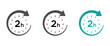 © david - Two hours round icons with arrow vector set