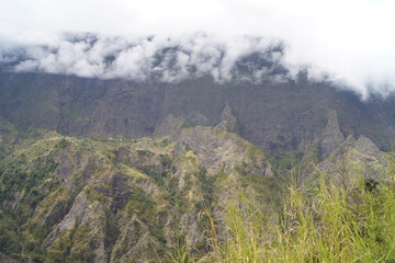 Sticker - Population in the Cilaos circus, Reunion Island, France