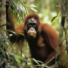 Wall Mural - orangutan, jungle, 