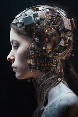 Fototapete - Artificial Intelligence - conceptual illustration. Generative AI