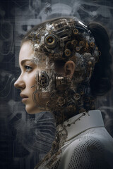 Fototapete - Artificial Intelligence - conceptual illustration. Generative AI