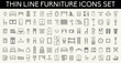 © Rafa Velásquez - thin line furniture icons set