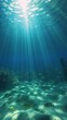 © JPDC - An underwater AI generated illustration of tropical blue clear waters with fractal light rays from above
