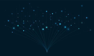Aufkleber - Big data visual information background. Social network concept. Connection vector background.