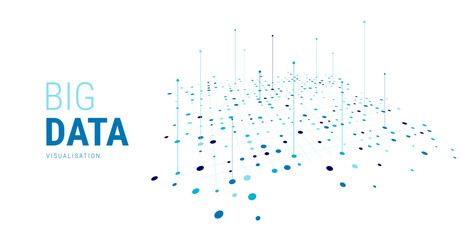 Aufkleber - Big data visual information background. Social network concept. Connection vector background.