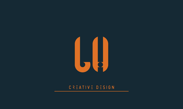 Alphabet letters Initials Monogram logo LH , HL
