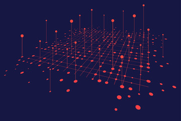 Aufkleber - Big data visual information background. Social network concept. Connection vector background.