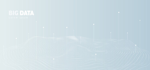 Aufkleber - Big data visual information background. Social network concept. Connection vector background.