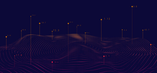 Aufkleber - Big data visual information background. Social network concept. Connection vector background.