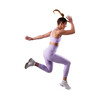 Fit young woman running. PNG file with transparent background. 