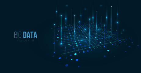 Aufkleber - Big data visual information background. Social network concept. Connection vector background.