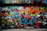 Fototapeta  - graffiti wall background texture created with Generative AI technology