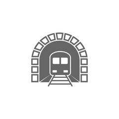 Sticker - Train in railway tunnel icon isolated on transparent background