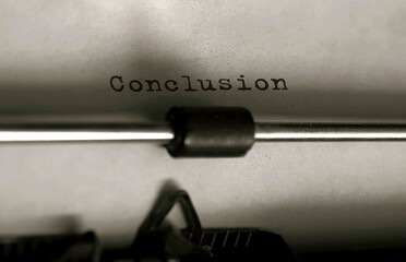 Poster - Text Conclusion typed on retro typewriter