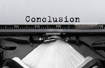 Poster - Text Conclusion typed on retro typewriter