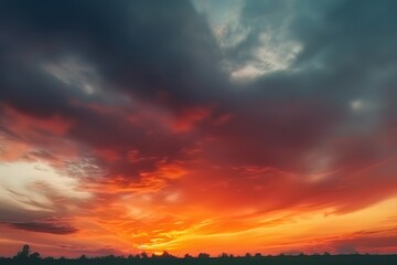 Wall Mural - abstract nature sky and skyline photo, in the style of colorful turbulence, dark orange and dark cyan