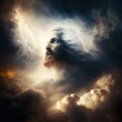 Jesus in Wolken

