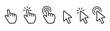 Set of Cursor icons click, vector icons. Mouse click cursor set. Cursor icon. Vector illustration.