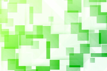 Aufkleber - Abstract overlapping squares of different sizes and green colors on a white background